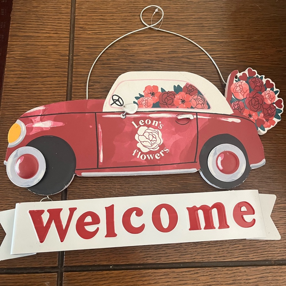 Flower Truck Metal Decor Sign